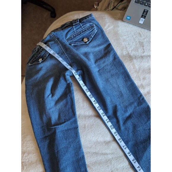 Classic blue skinny jeans size 7 with gem stones - Picture 7 of 8